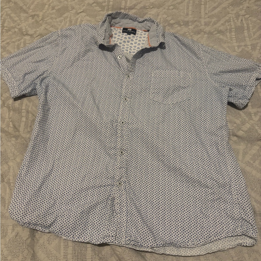 Michael Brandon Los Angeles Short Sleeve Button Down Shirt Adult Large Slim Fit